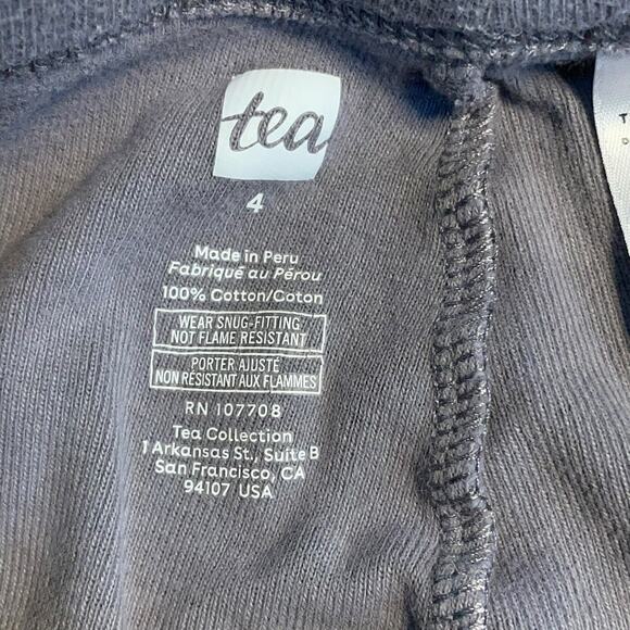 Tea Collection Kids Sz 4 Pajama Bottoms Goodnight Jogger Pants Mount Fuji Gray - Picture 7 of 10